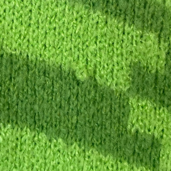 Lisa Says Gah Stripped Green Fun Scoop Neck Sweater Size M - Picture 4 of 7